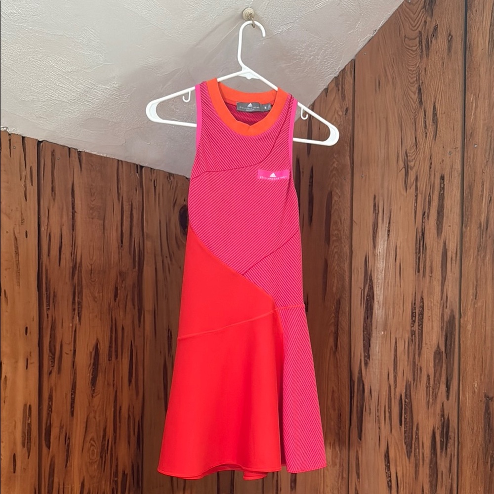 Adidas by Stella McCartney Pink Halter Fit and Flare Mini Dress